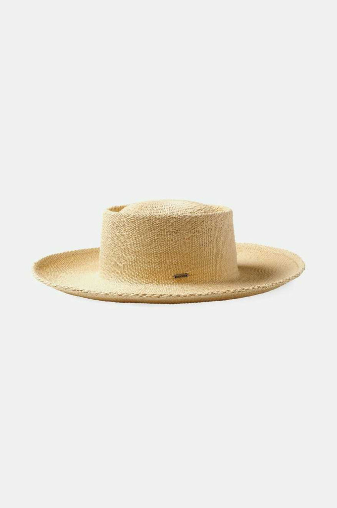 Brixton Women's Cassidy Boater Straw Hat - Natural | Extra Shot