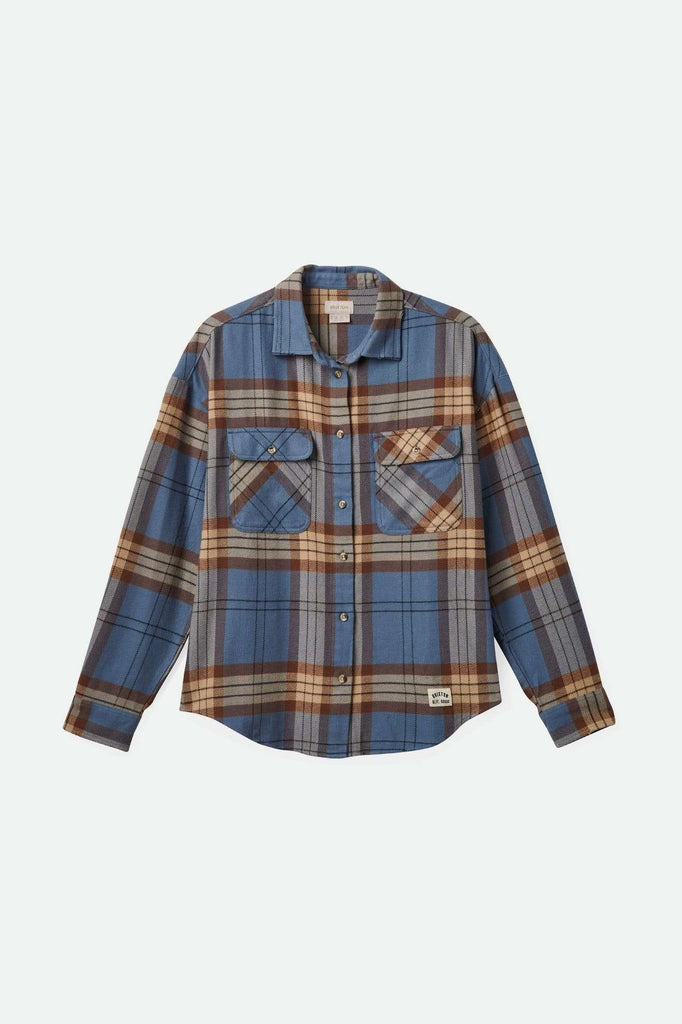 Brixton Women's Bowery Women's Classic L/S Flannel - Blue Mirage/Dill Plaid | Main