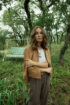 Women's Mechanics Women's Garage Sherpa Zip Jacket in the color Tobacco Brown - Additional Fit image