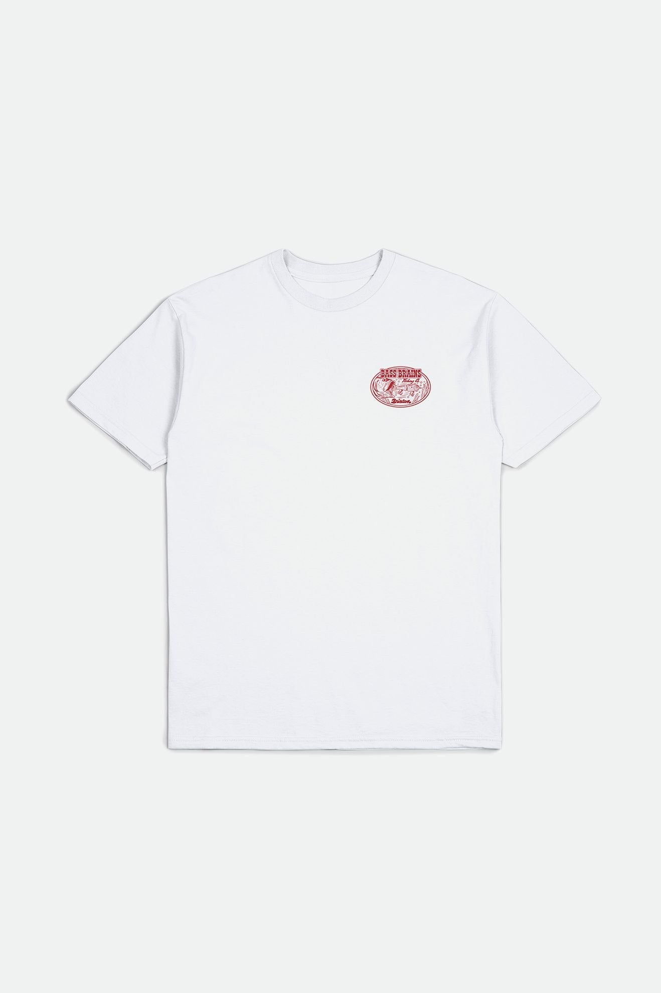 Brixton Men's Bass Brains Swim S/S Standard Tee - White | Profile