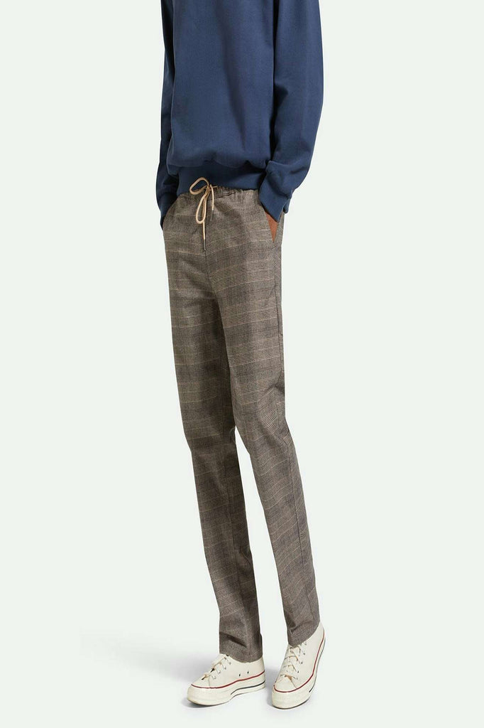 Men's Front Fit | Broadway Houndstooth E-waist Relaxed Pant - Brown/Cream Houndstooth