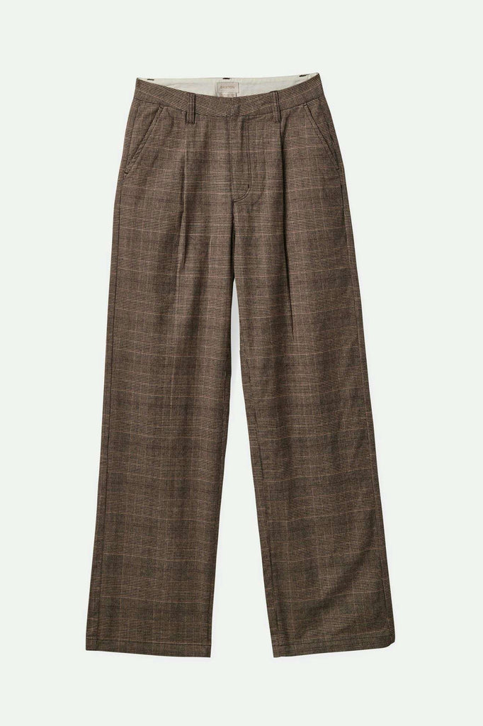 Brixton Women's Ludlow Trouser Pant - Brown/Cream Houndstooth | Main