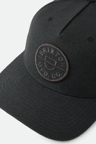 Unisex Crest Snapback in the color Black/Black - Additional Laydown image
