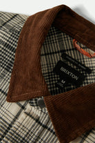 Men's Builders Bowery Performance Flannel in the color Off White/Black - Additional Laydown image
