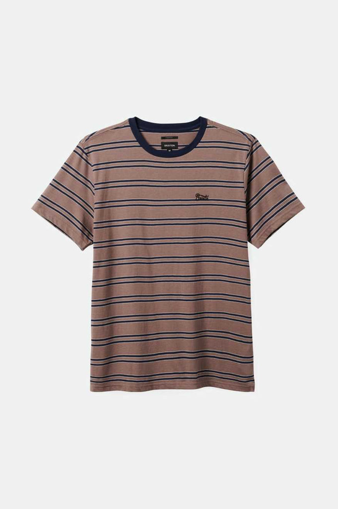 Brixton Men's Hilt Stith S/S T-Shirt - Cinder Grey/Washed Navy | Profile