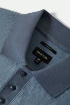 Men's Weekend Herringbone S/S Polo in the color Borrow Blue/Berring Sea - Additional Laydown image