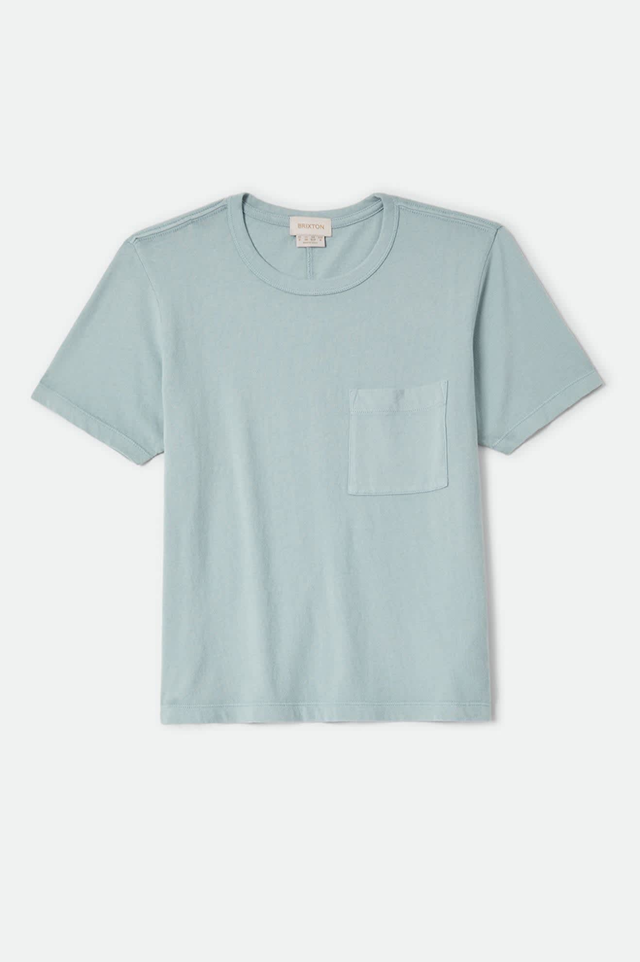 Women's Carefree Organic Garment Dye Perfect T-Shirt in the color Sea Grass - Front Product Laydown Image
