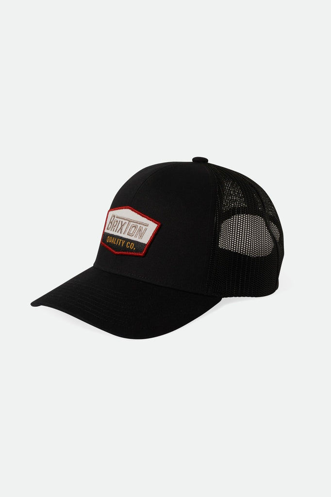 Brixton Men's Regal Netplus Trucker Hat - Black/Black | Profile