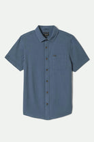 Men's Charter Organic Cotton Linen Blend S/S Shirt in the color Azure Blue - Front Product View