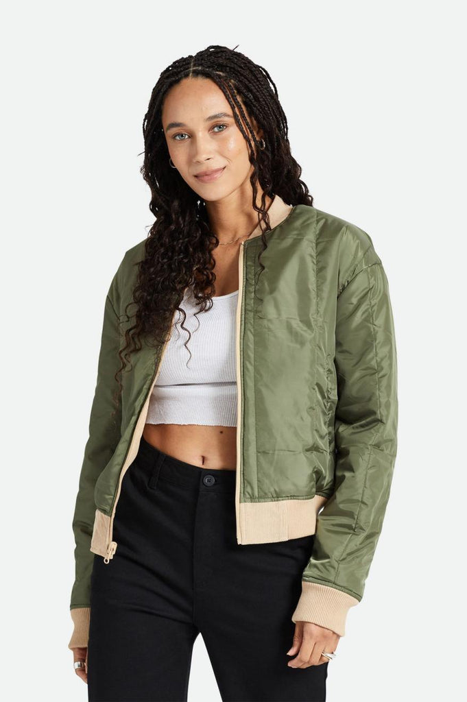 Women's Fit, Featured View | Utopia Reversible Bomber Jacket - Sesame