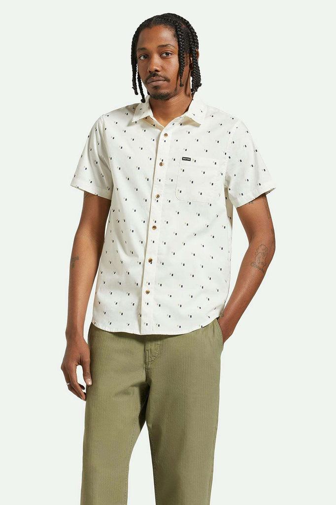 Men's Lifestyle 1 | Charter Print S/S Woven Shirt - Off White/Tipping Square