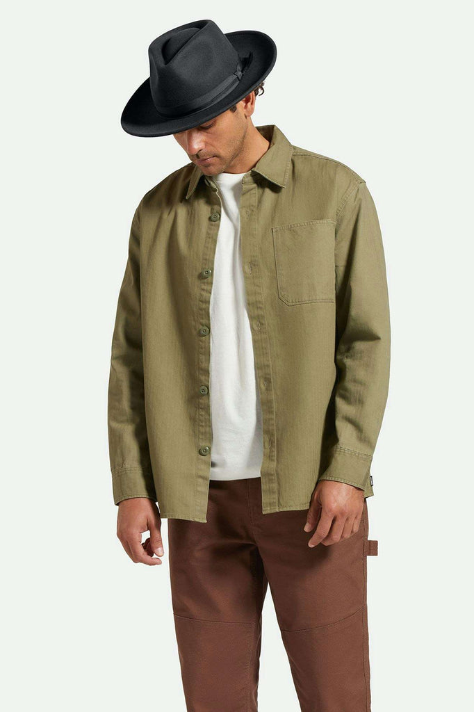 Men's Front Fit | Selden L/S Overshirt - Olive Surplus Worn Wash