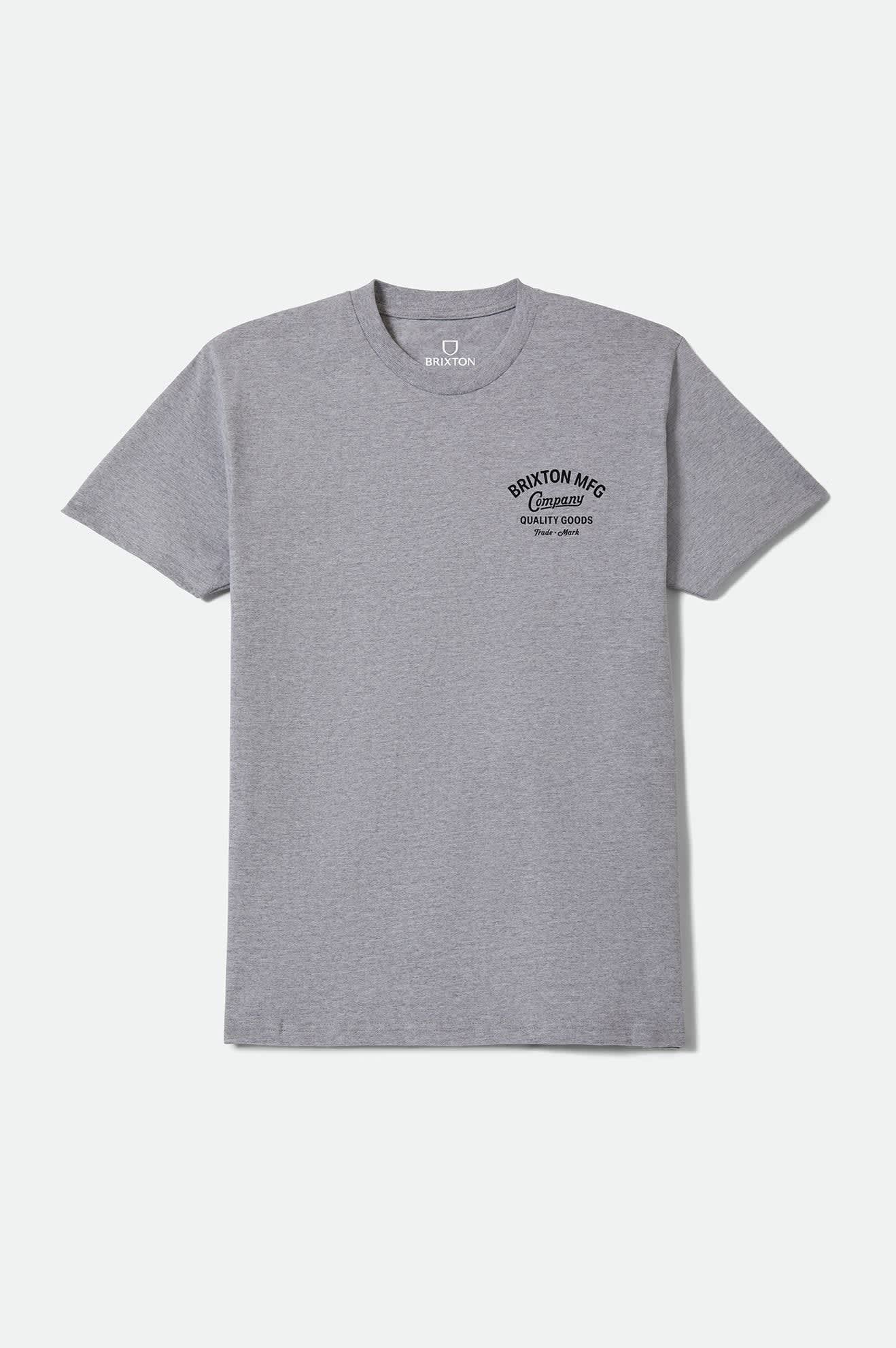 Men's Straton Standard T-Shirt in the color Heather Grey - Front Product Laydown Image