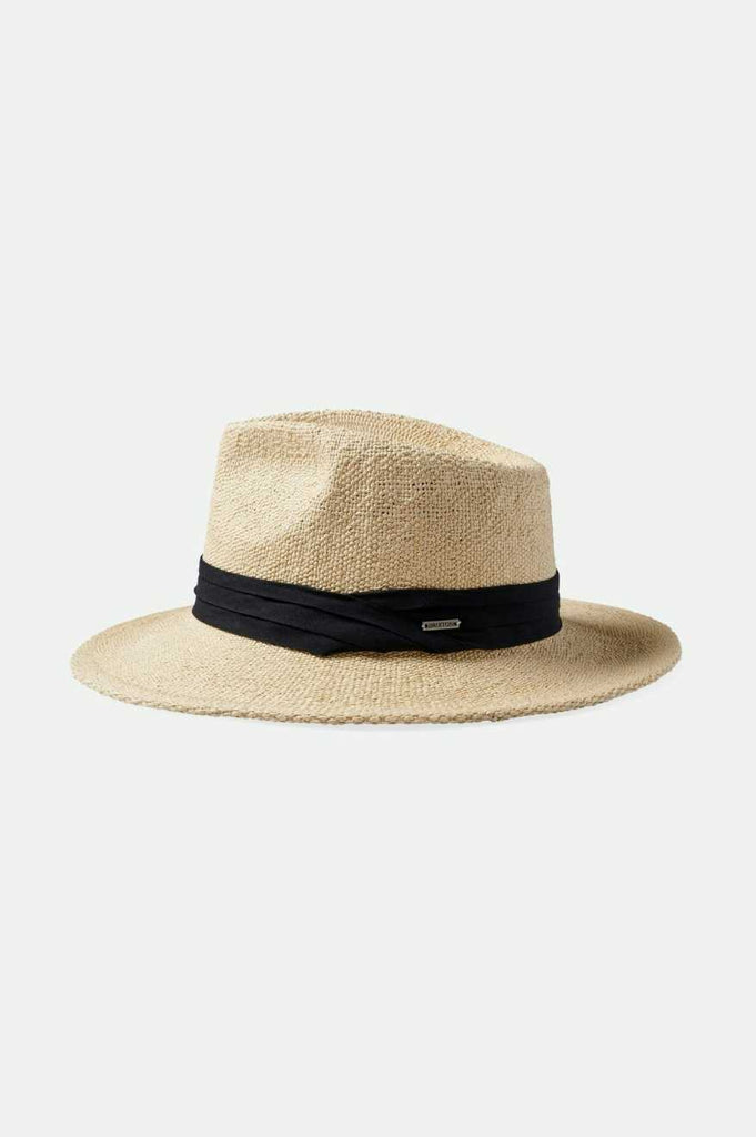 Brixton Unisex Sol Straw Fedora - Natural/Black | Extra Shot