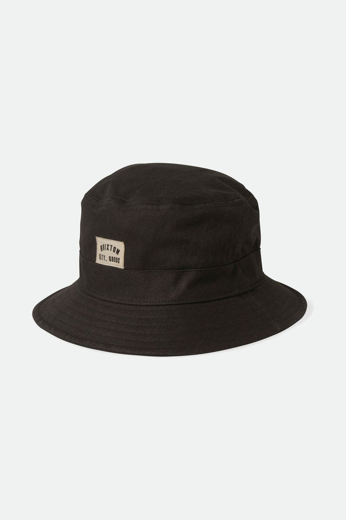 Brixton Unisex Woodburn Packable Bucket Hat - Black Sol Wash | Profile