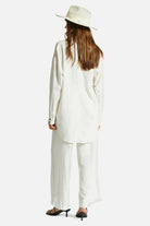 Women's Fit, Back View | Vintage Linen Blend Wide Leg Pant - Off White