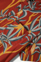 Men's Charter Print S/S Shirt in the color Dark Red Scenic Trip - Additional Laydown image