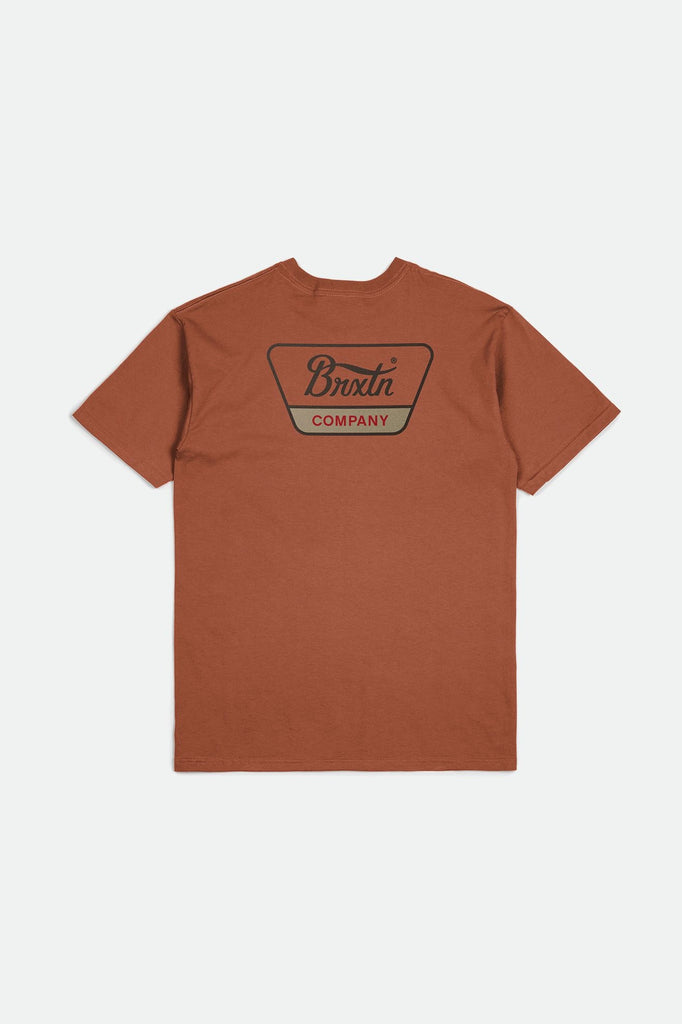 Brixton Men's Linwood S/S Standard Tee - Terracotta/Washed Black/Sand | Back