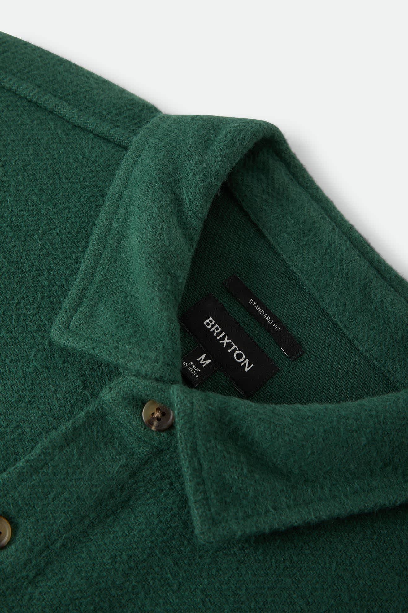Men's Bowery Textured Twill Overshirt in the color Primal Green - Additional Laydown image