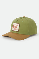 Unisex Ranch Moto Court Snapback in the color Sublime Green/Dusted Ochre - Front Product Laydown Image