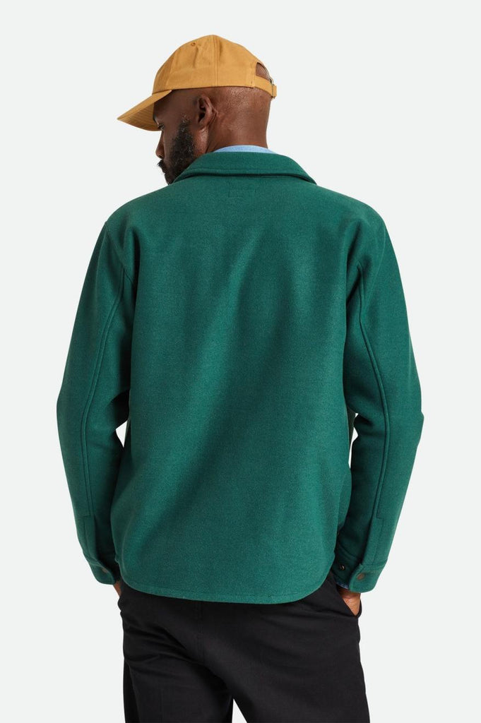 Men's Fit, Back View | Durham Felted Stretch Jacket - Pine Needle
