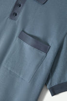 Men's Weekend Herringbone S/S Polo in the color Borrow Blue/Berring Sea - Additional Laydown image