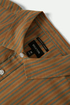 Men's Charter Stripe S/S Shirt in the color Rustic Caramel/Night Sage - Additional Laydown image