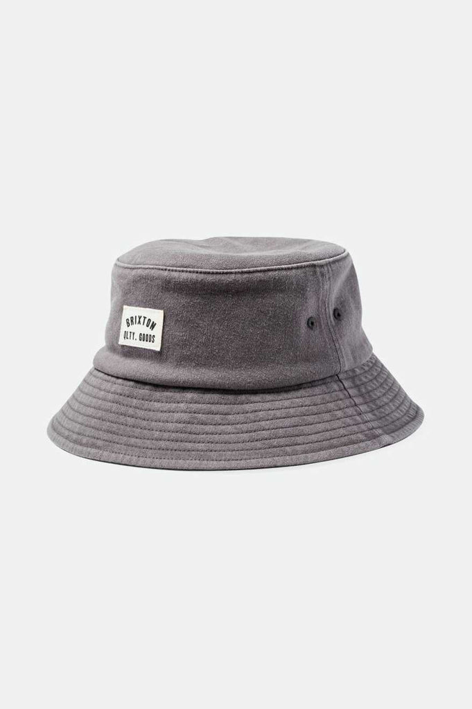 Brixton Unisex Woodburn Packable Bucket Hat - Cinder Grey Sol Wash | Profile