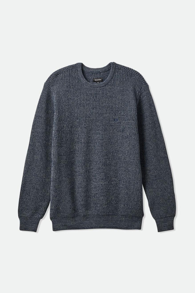 Brixton Men's Landmark Crew Sweater - Heather Blue | Profile