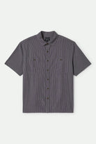 Men's CRU Micro Plaid Relaxed S/S Shirt in the color Washed Navy Micro Plaid - Front Product View