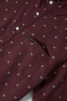 Men's Charter Print S/S Shirt in the color Port/Micro Geo - Additional Laydown image