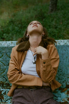 Women's Mechanics Women's Garage Sherpa Zip Jacket in the color Tobacco Brown - Additional Fit image