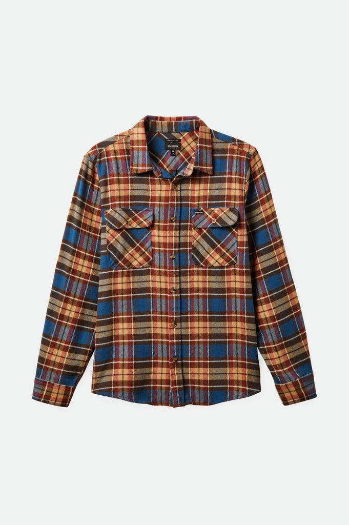 Brixton Bowery Flannel - Ocean Blue/Palm Desert/Sand