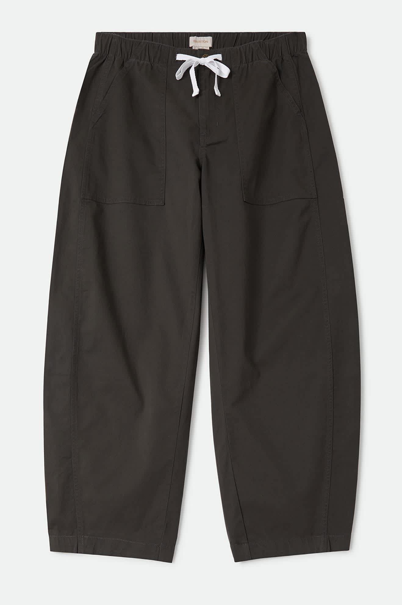Women's Utility Everyday Barrel Pant in the color Washed Black - Front Product Laydown Image