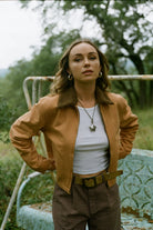 Women's Mechanics Women's Garage Sherpa Zip Jacket in the color Tobacco Brown - Additional Fit image