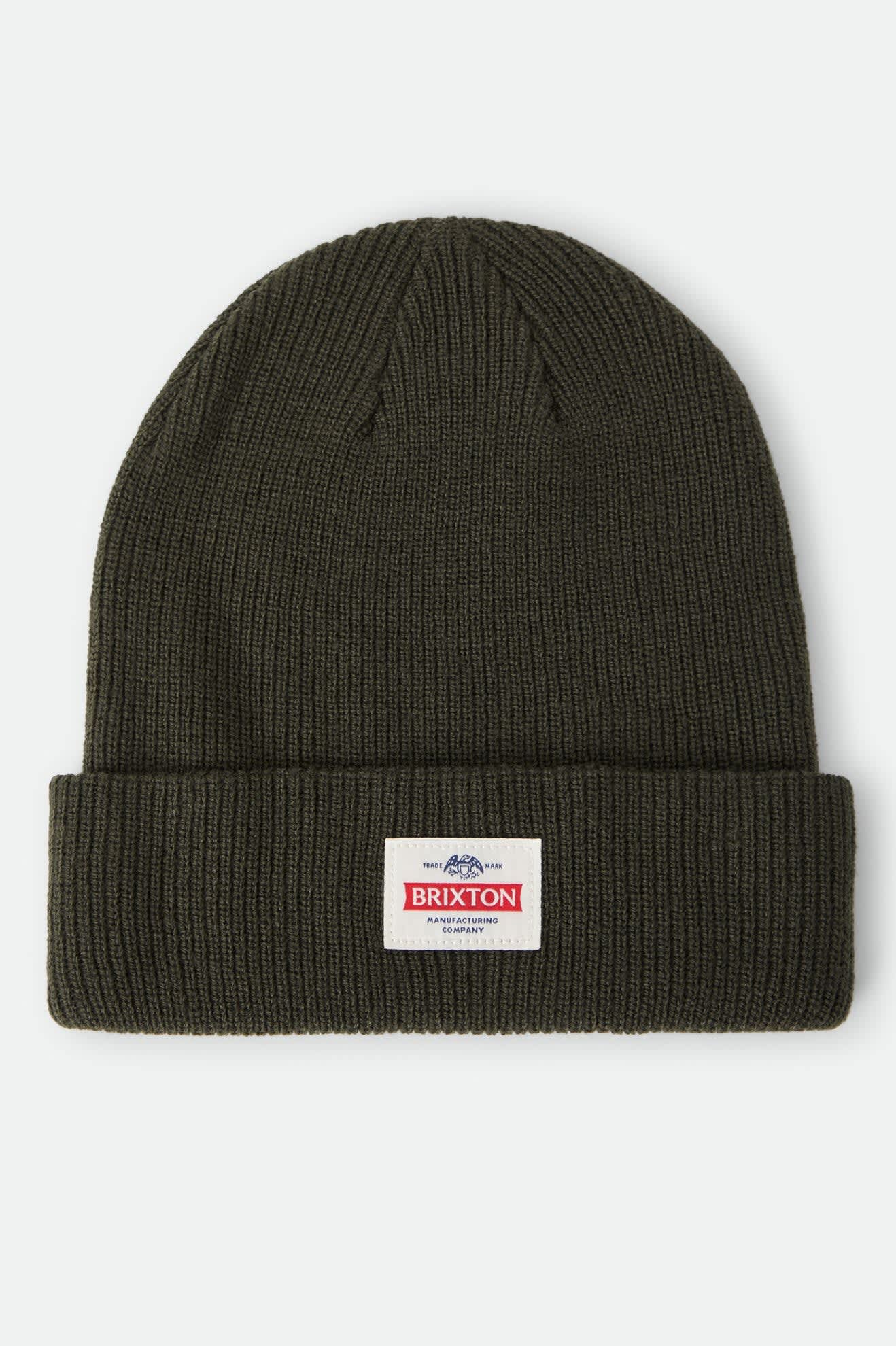 Unisex Trademark Beanie in the color Dark Olive - Front Product Laydown Image