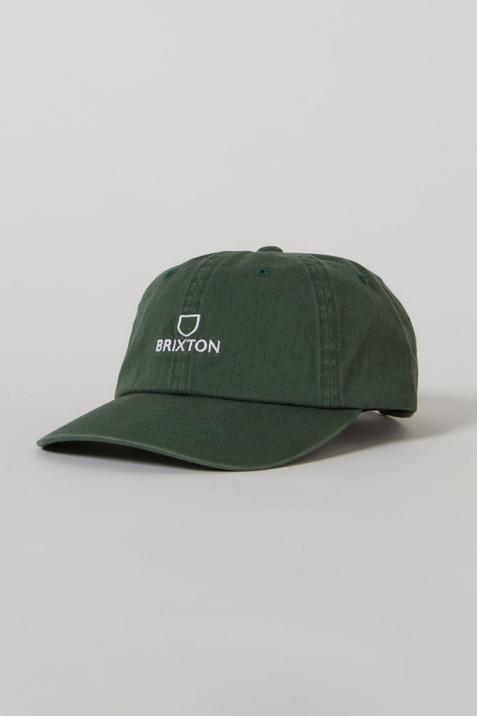 Brixton Men's Alpha LP Adjustable Hat - Trekking Green Vintage Wash | Profile