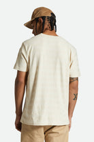 Men's Fit, Back View | The City Jacquard Stripe S/S Tee - Whitecap