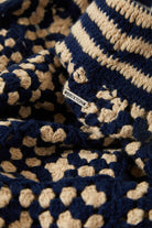 Women's Crochet Short in the color Mood Indigo/Off White - Additional Laydown image