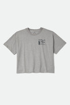 Women's Ranch Motor Court Boxy Crop Top in the color Heather Grey - Front Product Laydown Image