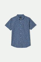 Men's Charter Print S/S Shirt in the color Bering Sea/Micro Floral - Front Product View
