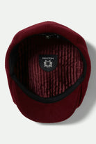 Unisex Brood Newsboy Cap in the color Port - Additional Laydown image