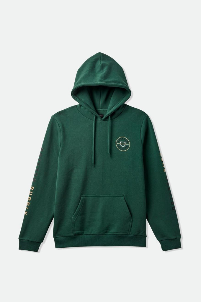 Brixton Crest Fleece Hood - Pine Needle/Sand/Black