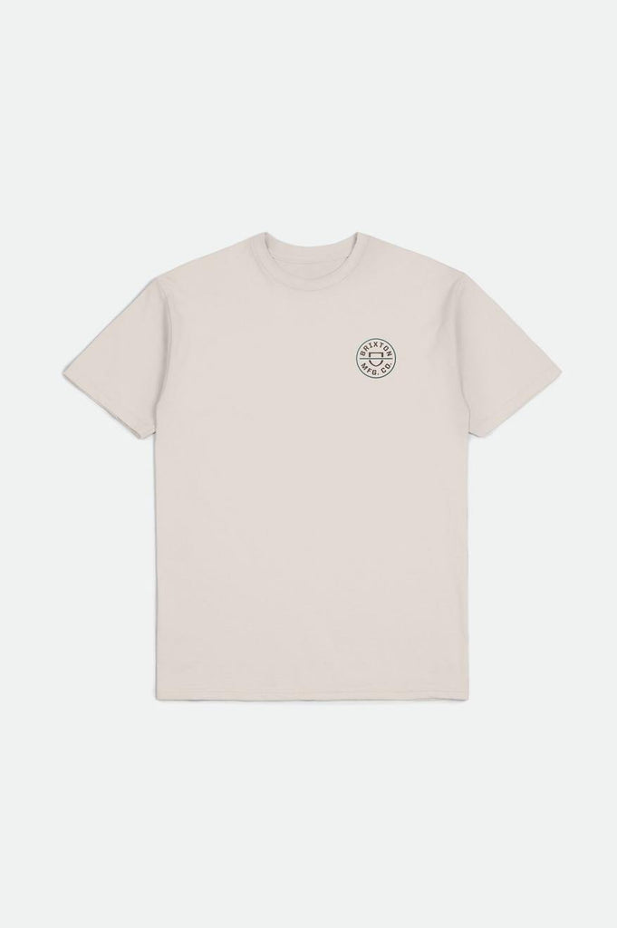 Brixton Crest II S/S Standard Tee - Cream/Dark Earth/Spruce