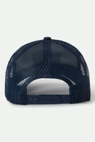 Unisex Regal Netplus Trucker Hat in the color Washed Navy/White/Washed Navy - Back Style View