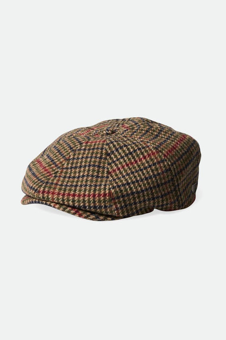 Brixton Unisex Brood Newsboy Cap - Olive Surplus/Beige/Black | Profile