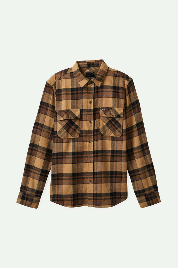 Brixton Men's Bowery L/S Flannel - Tigerʼs Eye/Pinecone Brown/Washed Black | Main