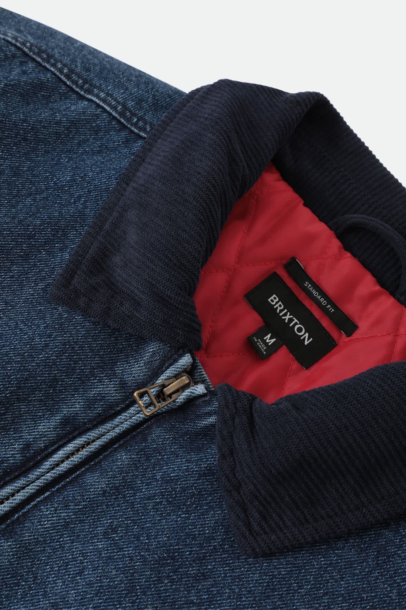 Men's Mechanic Garage Zip Lined Jacket in the color Rinse Denim - Additional Laydown image