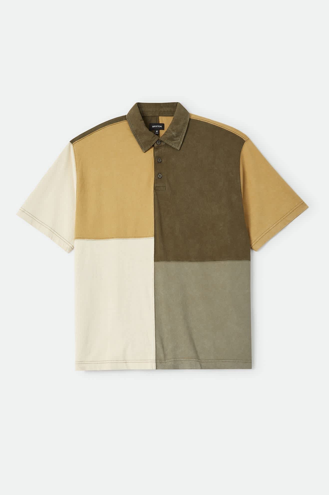 Men's Deco Relaxed Polo T-Shirt in the color Tonal Color Block - Front Product Laydown Image