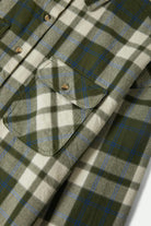 Women's Bowery Vintage L/S Overshirt in the color Green/Blue - Additional Laydown image